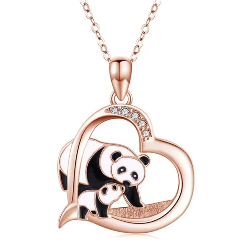 Rose gold panda necklace nema-exp