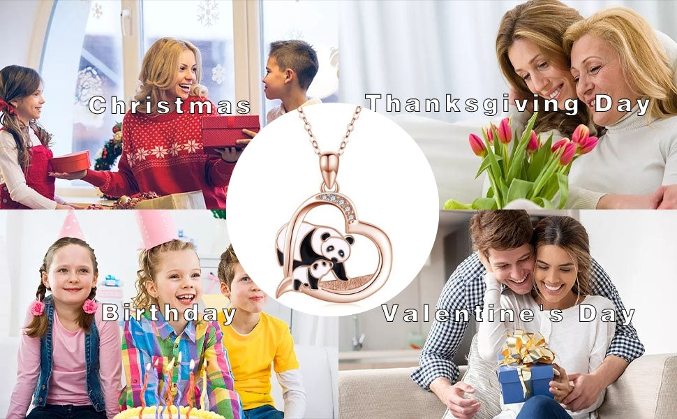 Nematreasure Panda Harmony Necklace - Heart Pendant Jewelry