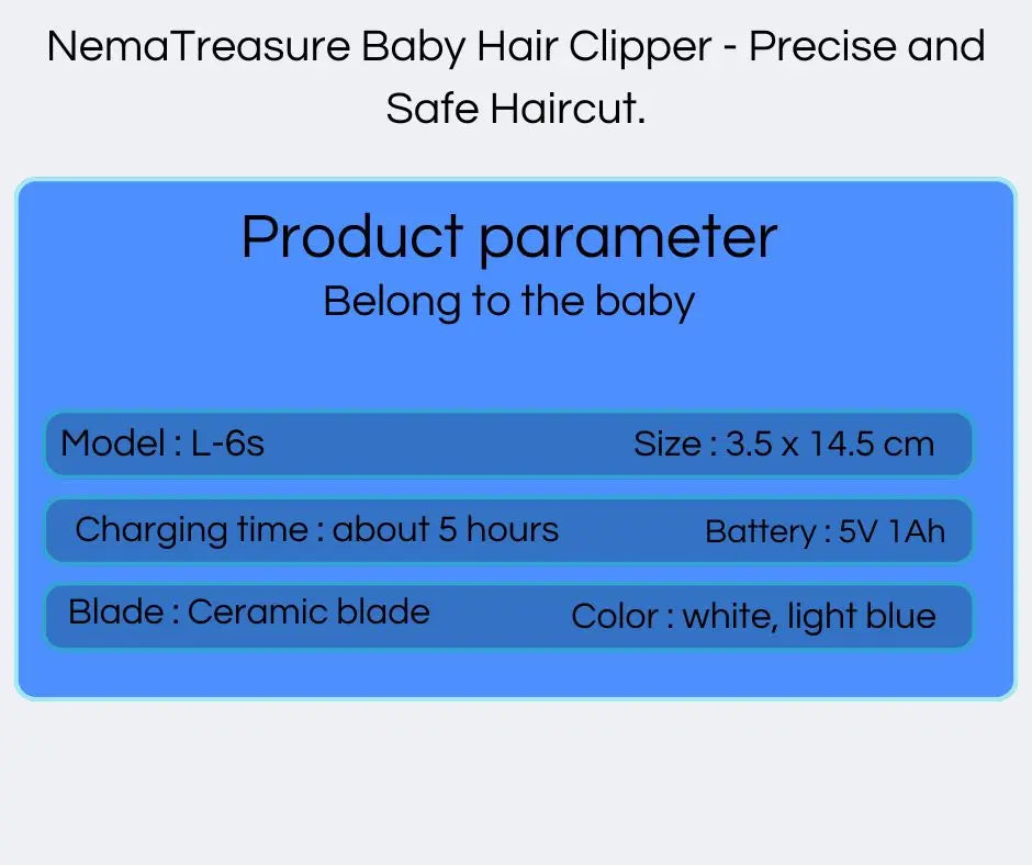 NemaTreasure Baby Hair Clipper - Precise and Safe Haircut