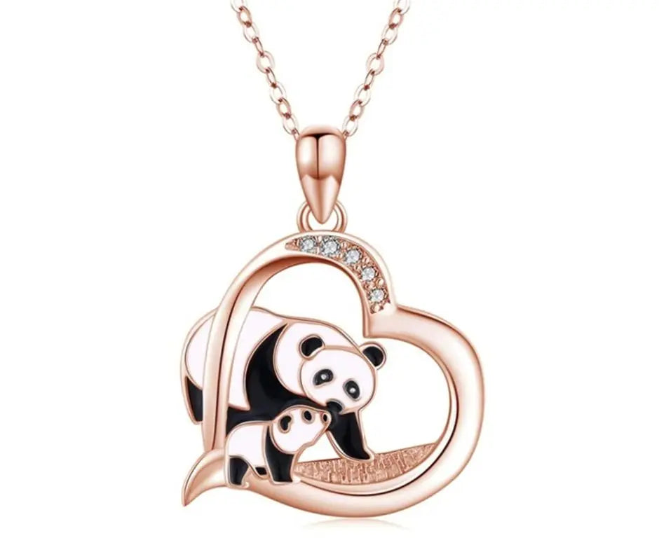 Rose gold panda necklace nema-exp